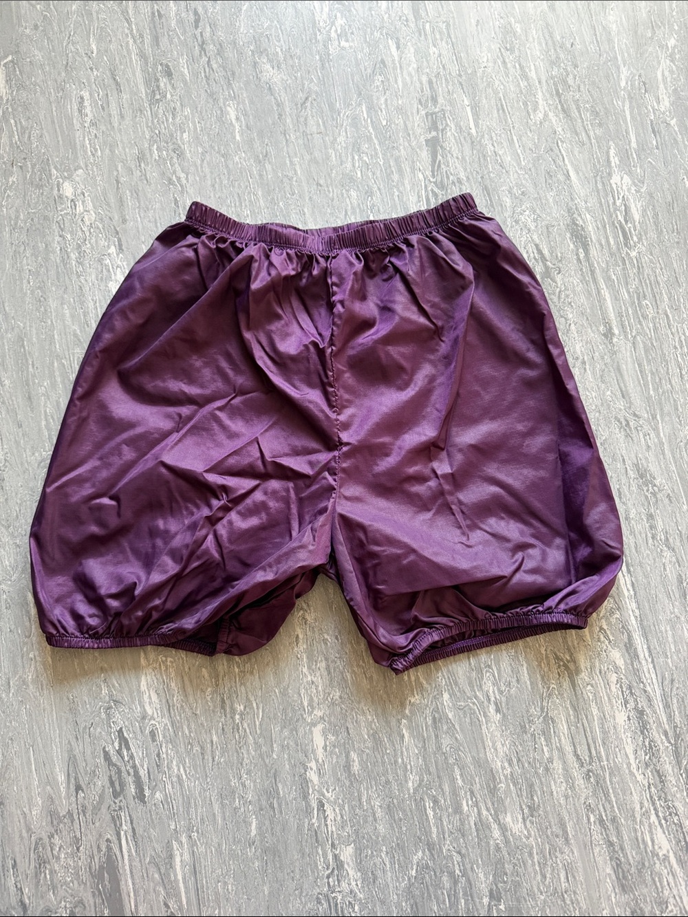 Body Wrappers Purple Trash bag Ballet Warmup Dance Shorts